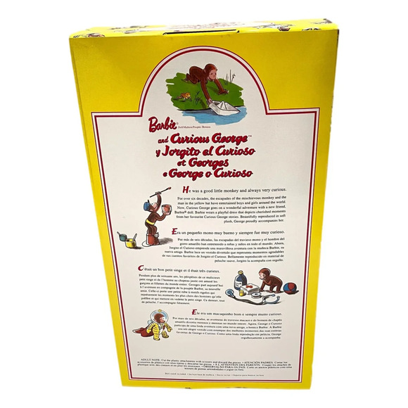 Barbie Fashion Doll Curious George Collectible Keepsake Ed 2000 Vintage NEW - Picture 2 of 7